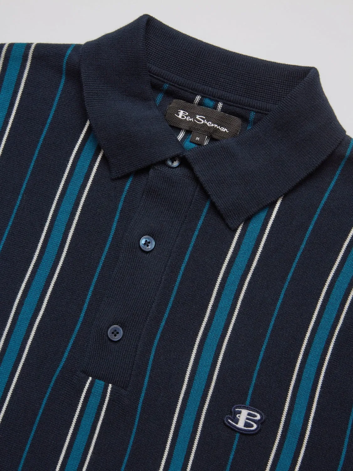 B by Ben Sherman Striped Knit Polo - Navy sold by Ben Sherman product image thumbnail 5