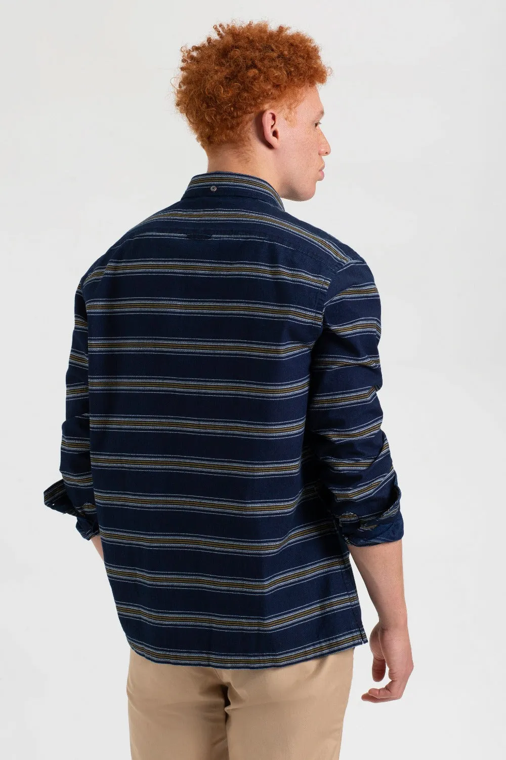 Dalston Blues Long Sleeve Indigo Stripe Shirt sold by Ben Sherman product image thumbnail 4