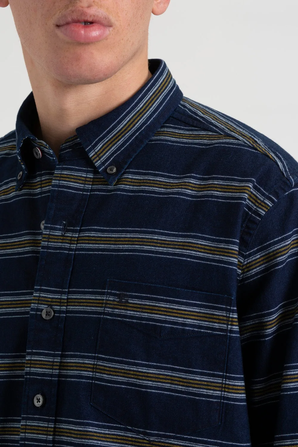 Dalston Blues Long Sleeve Indigo Stripe Shirt sold by Ben Sherman product image thumbnail 2
