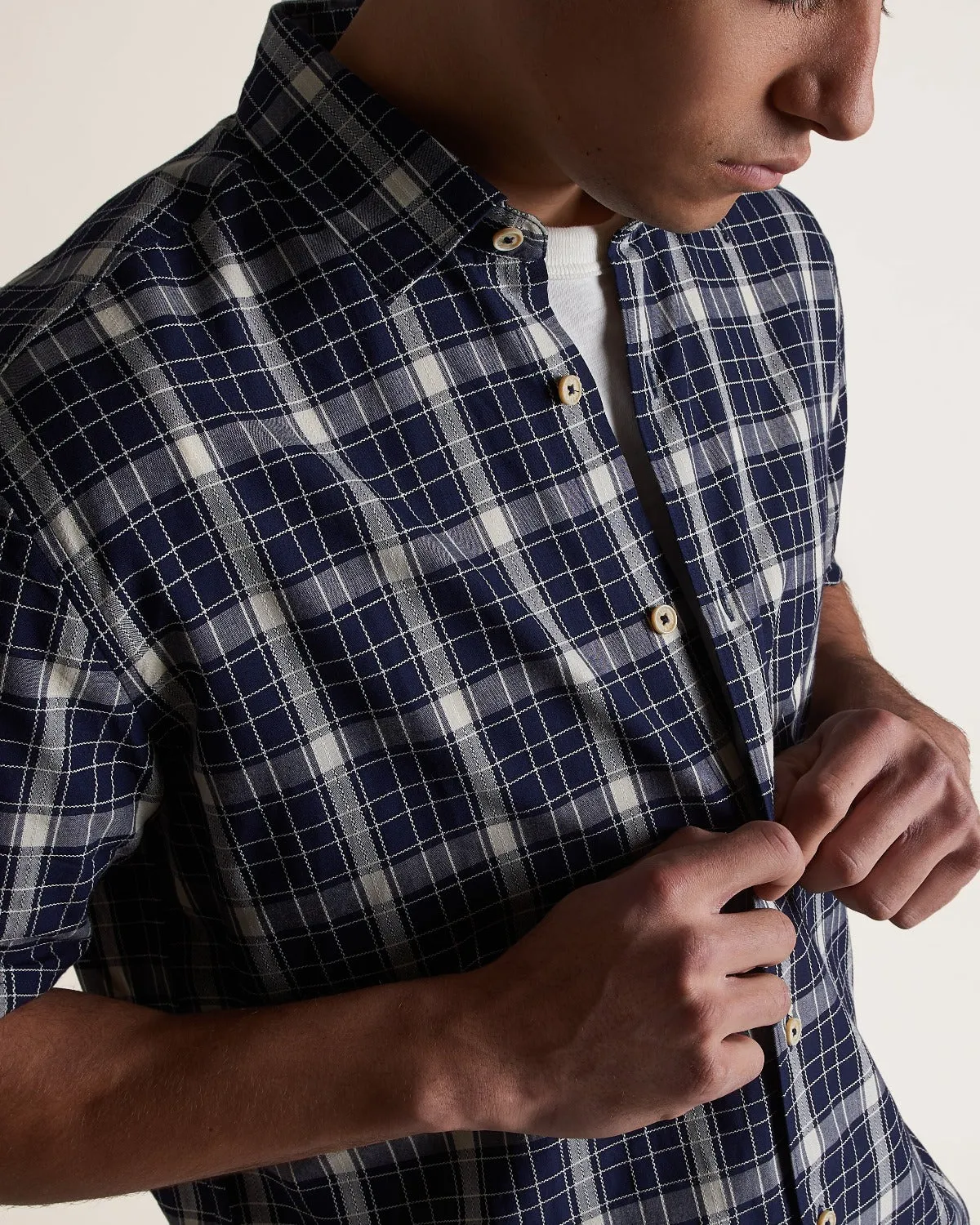 Textured Check Short-Sleeve Shirt sold by Ben Sherman product image thumbnail 4