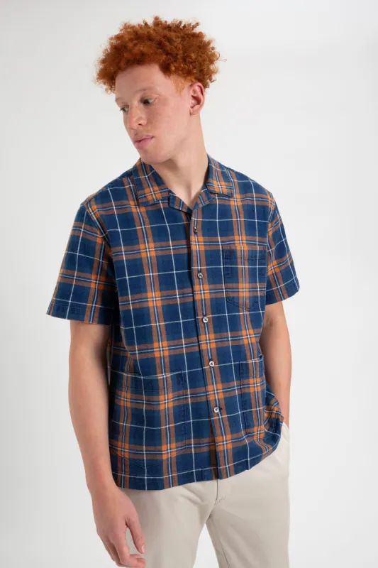 Dalston Blues Summer Short-Sleeve Check Camp Shirt sold by Ben Sherman