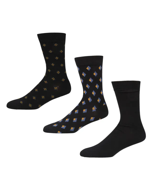 Valyra Logic Men's 3-Pack Socks - Black/Chai Tea sold by Ben Sherman