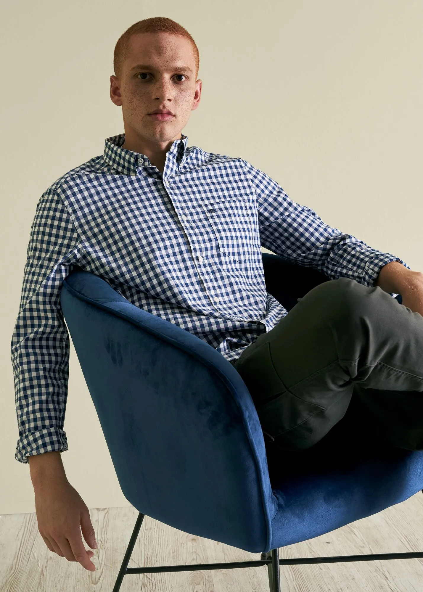 House Poplin Gingham Shirt - Navy sold by Ben Sherman product image thumbnail 2