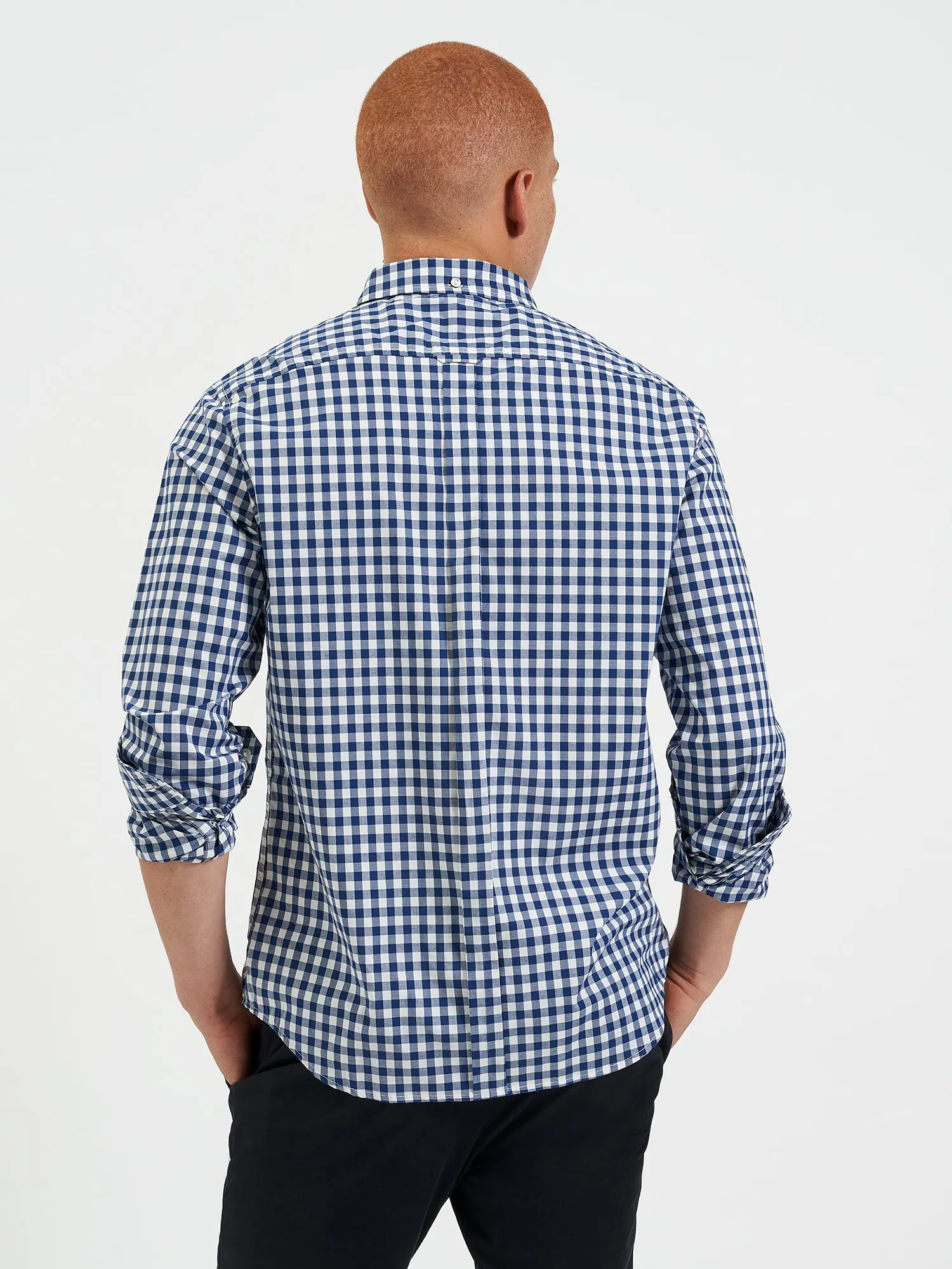 House Poplin Gingham Shirt - Navy sold by Ben Sherman product image thumbnail 4