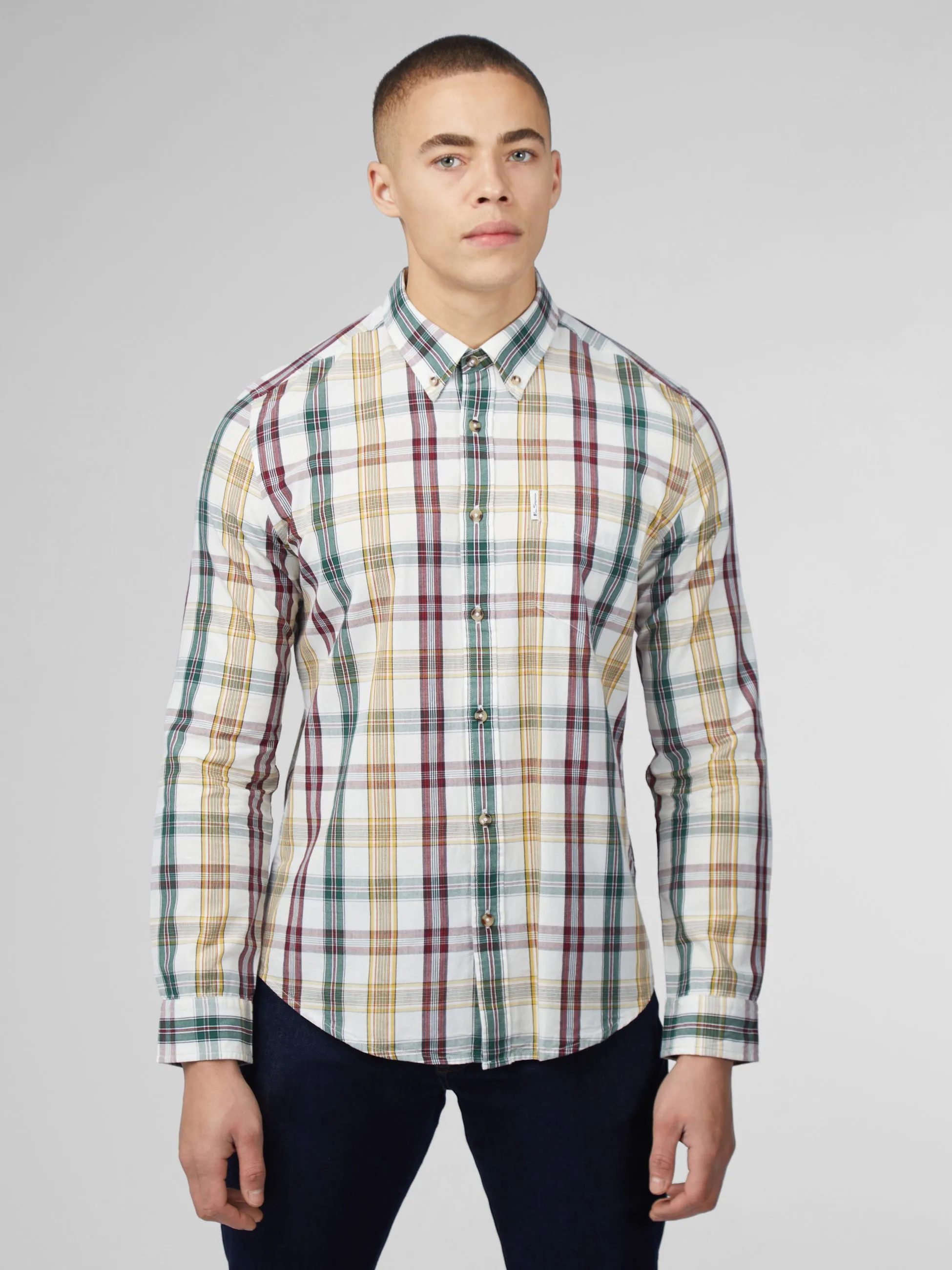 Signature Heritage Check Shirt - Snow White sold by Ben Sherman