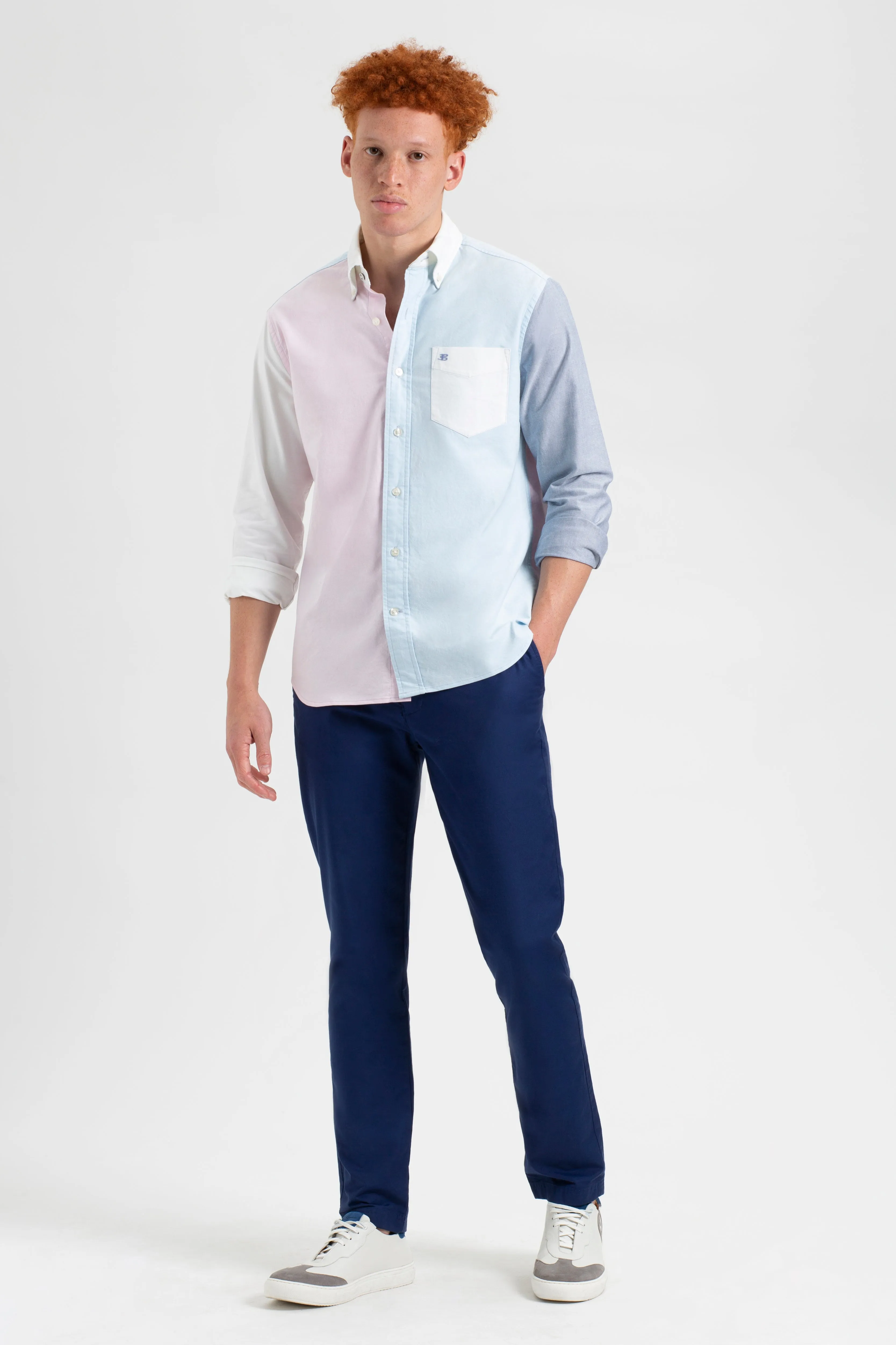 Varsity Oxford Color Blocked Organic Shirt sold by Ben Sherman product image thumbnail 5