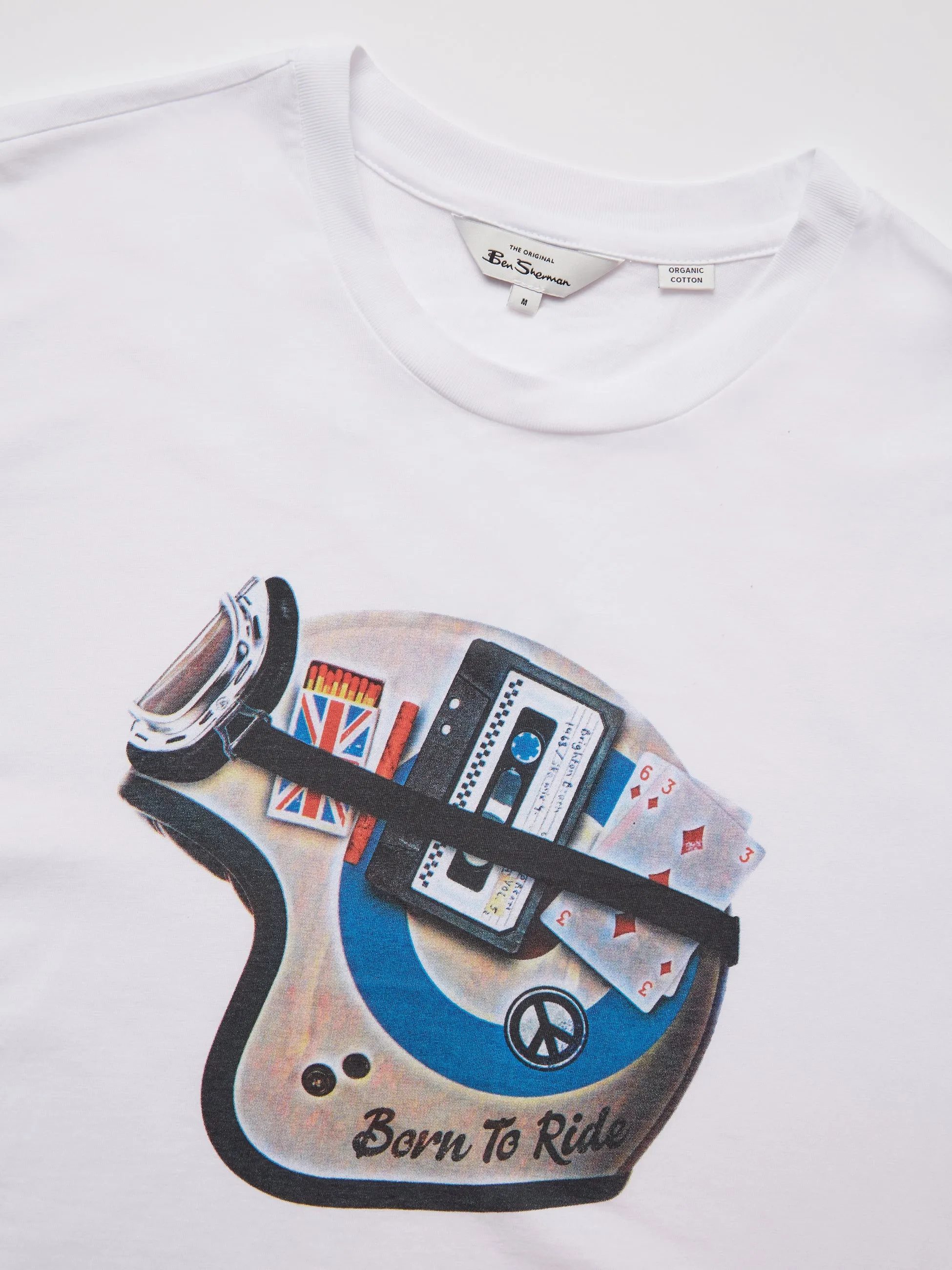 Organic Jersey Heritage Helmet Graphic Tee - White sold by Ben Sherman product image thumbnail 3