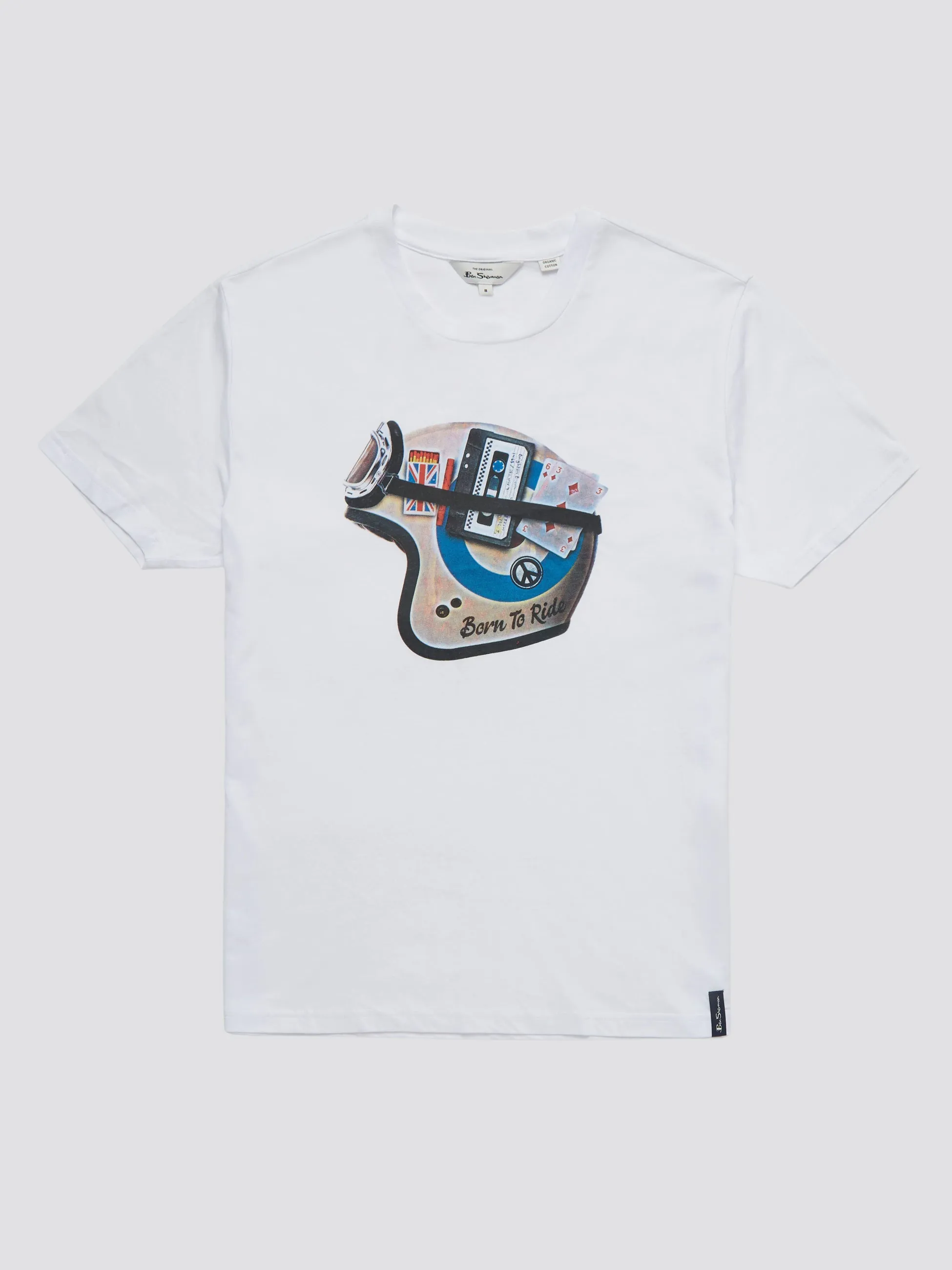 Organic Jersey Heritage Helmet Graphic Tee - White sold by Ben Sherman product image thumbnail 2