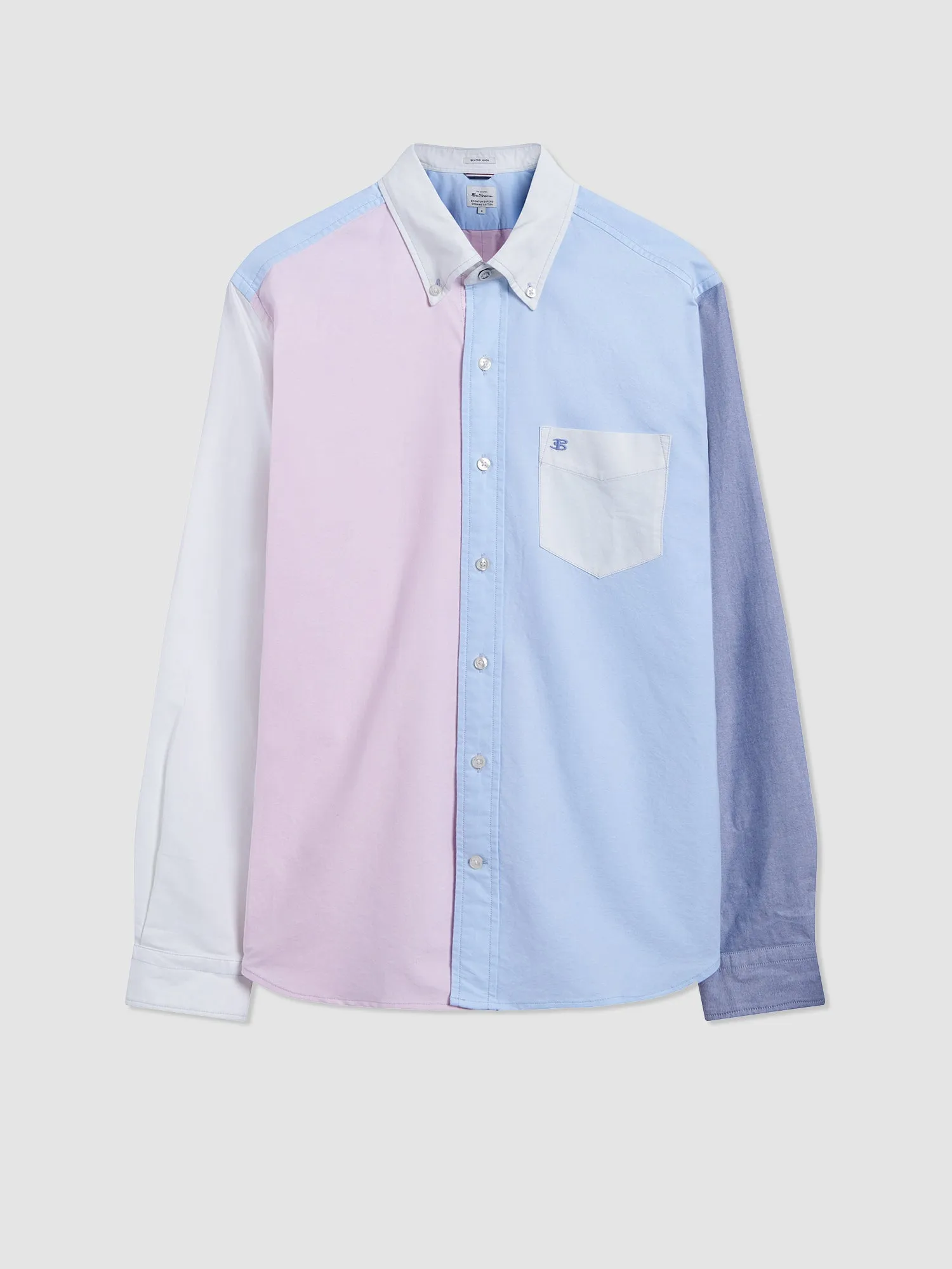 Varsity Oxford Color Blocked Organic Shirt sold by Ben Sherman