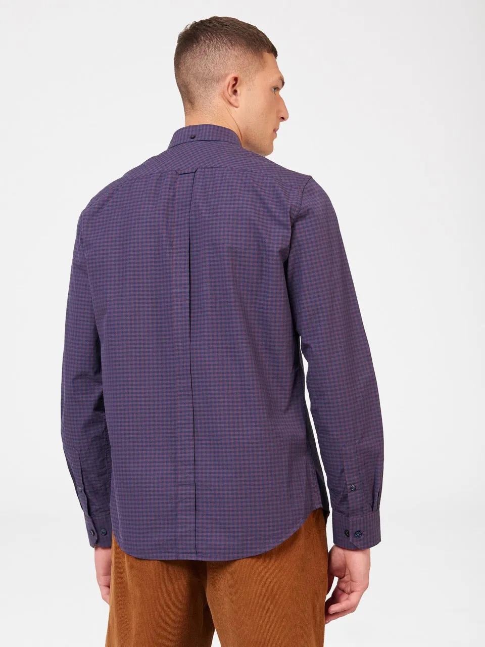 Signature Gingham Long-Sleeve Shirt - Plum sold by Ben Sherman product image thumbnail 5