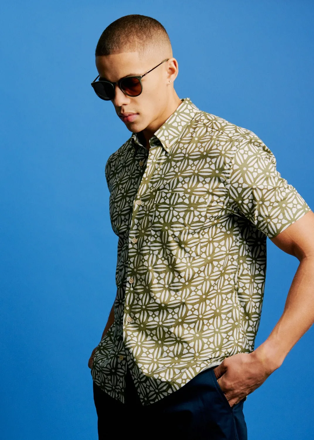 Geo Block Print Relaxed-Fit Shirt sold by Ben Sherman product image thumbnail 4