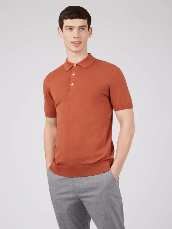 Short-Sleeve Signature Knit Polo - Light Brick sold by Ben Sherman
