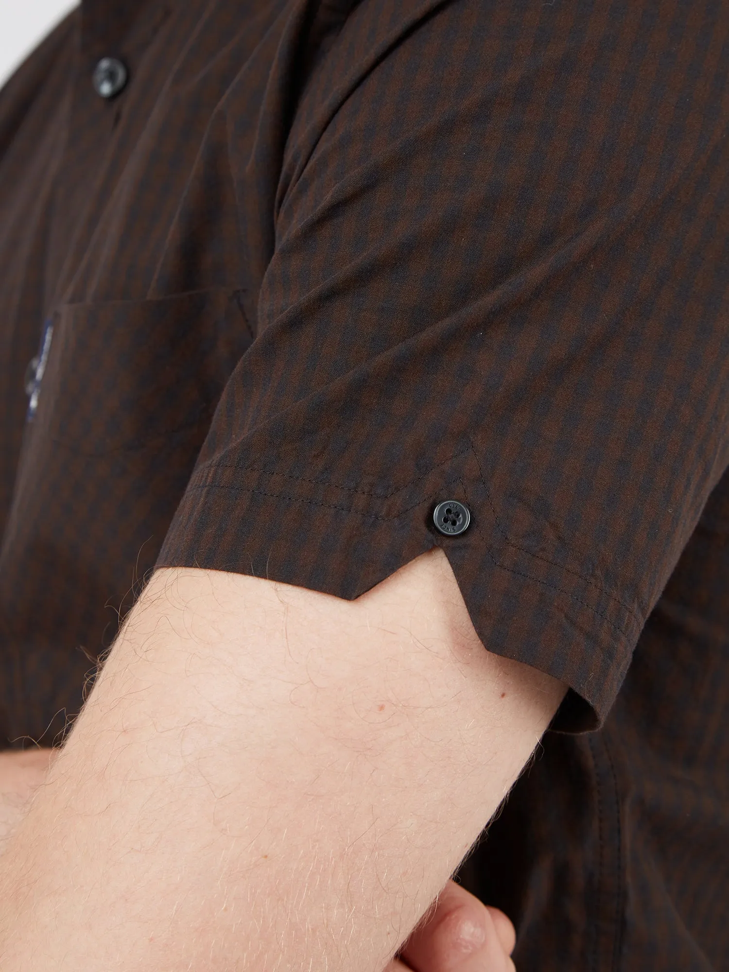 Signature Short-Sleeve Gingham Shirt - Cocoa sold by Ben Sherman product image thumbnail 3