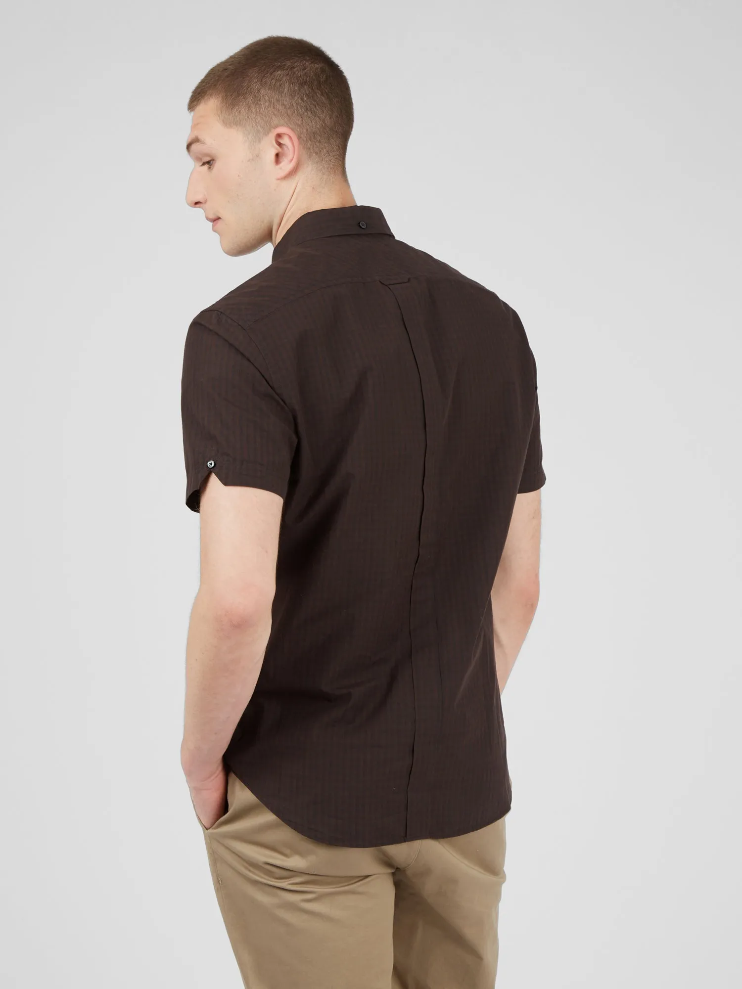 Signature Short-Sleeve Gingham Shirt - Cocoa sold by Ben Sherman product image thumbnail 2