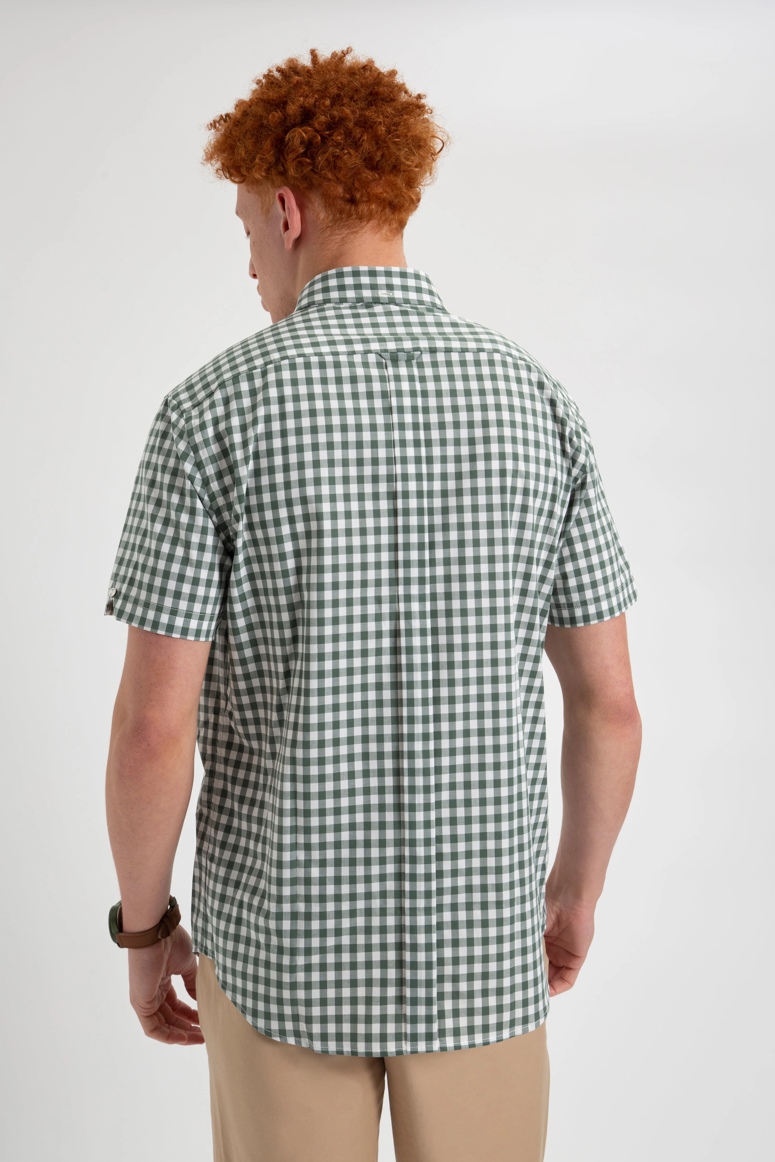 House Poplin Gingham Shirt - Olive sold by Ben Sherman product image thumbnail 3
