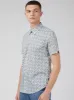 Mod Geo Print Short-Sleeve Shirt - Light Blue sold by Ben Sherman