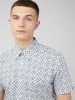 Mod Geo Print Short-Sleeve Shirt - Light Blue sold by Ben Sherman