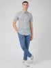 Mod Geo Print Short-Sleeve Shirt - Light Blue sold by Ben Sherman