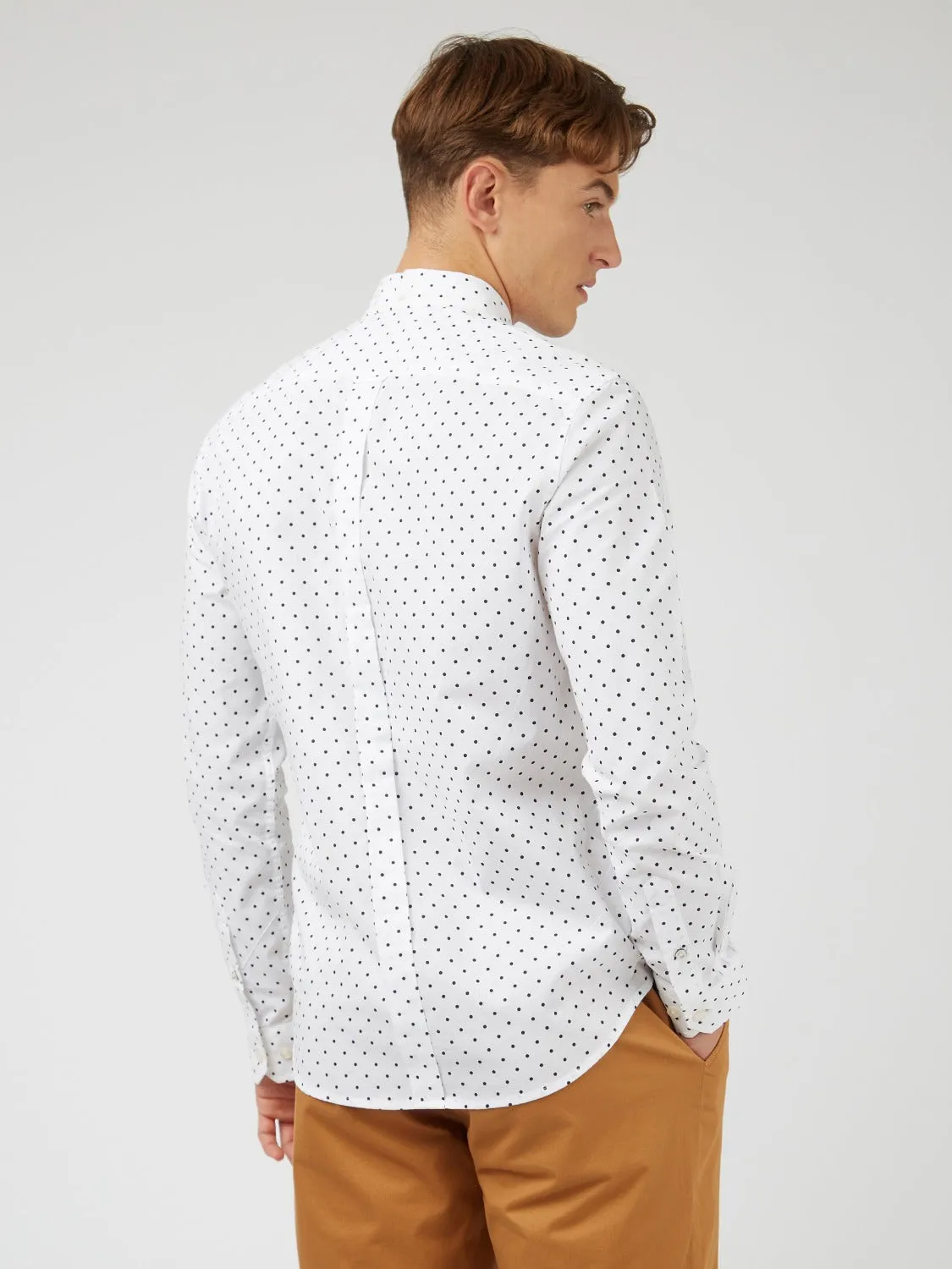 White Polka Dot Print Long-Sleeve Shirt sold by Ben Sherman product image thumbnail 5