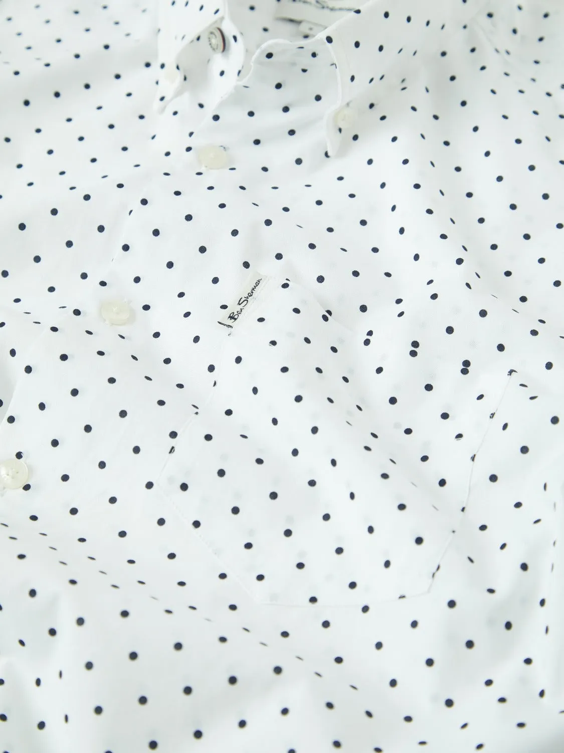 White Polka Dot Print Long-Sleeve Shirt sold by Ben Sherman product image thumbnail 4