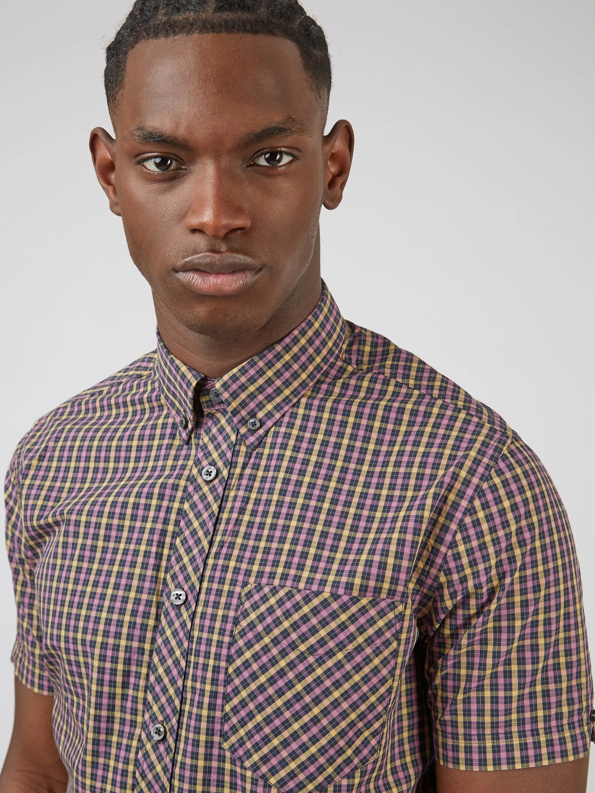 Signature House Check Short-Sleeve Shirt - Grape sold by Ben Sherman product image thumbnail 2