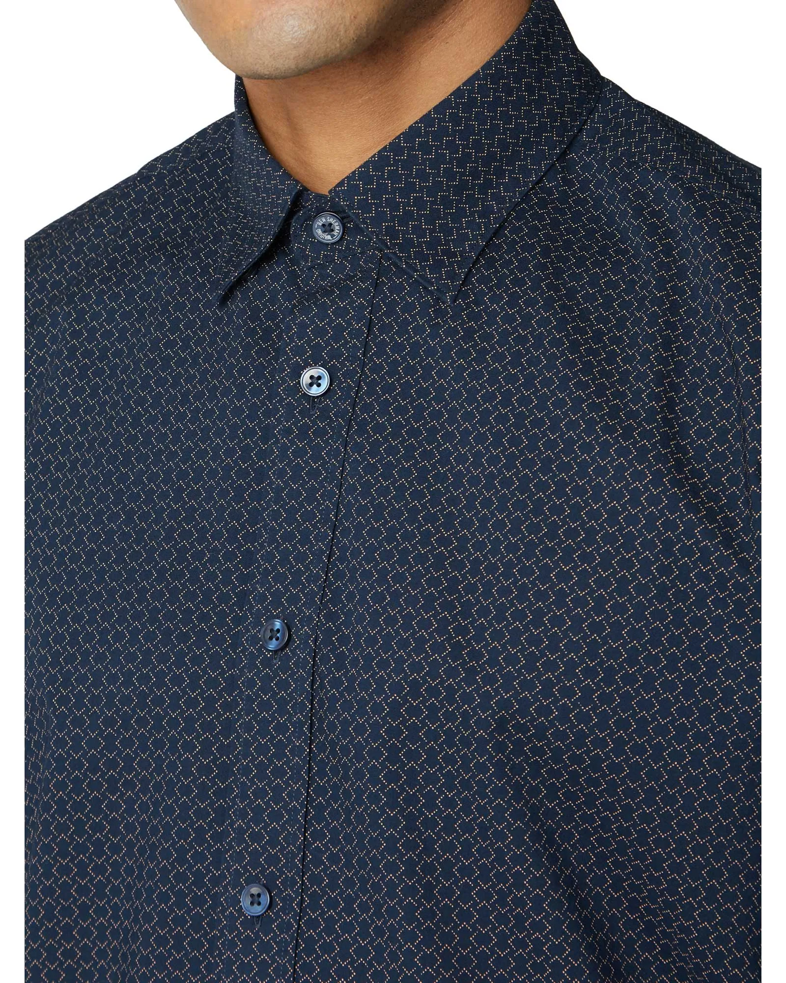 Long-Sleeve Geo Print Shirt - Dark Navy sold by Ben Sherman product image thumbnail 3