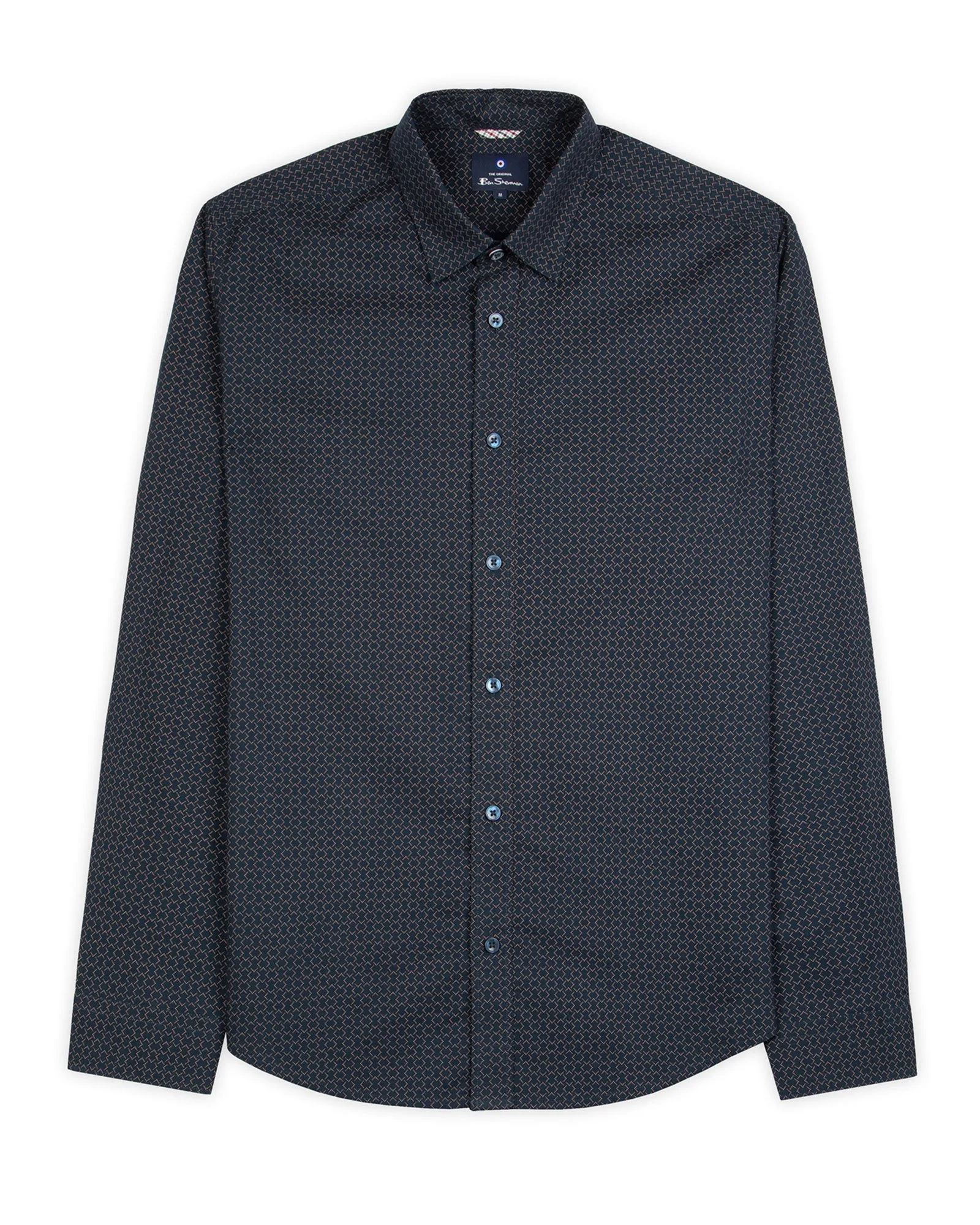 Long-Sleeve Geo Print Shirt - Dark Navy sold by Ben Sherman product image thumbnail 5