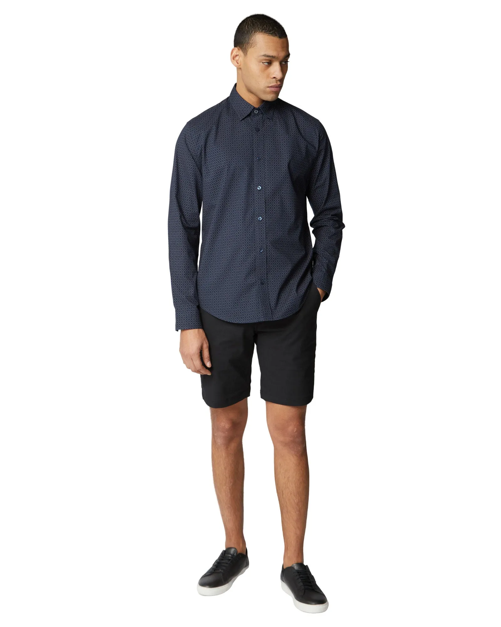 Long-Sleeve Geo Print Shirt - Dark Navy sold by Ben Sherman product image thumbnail 4