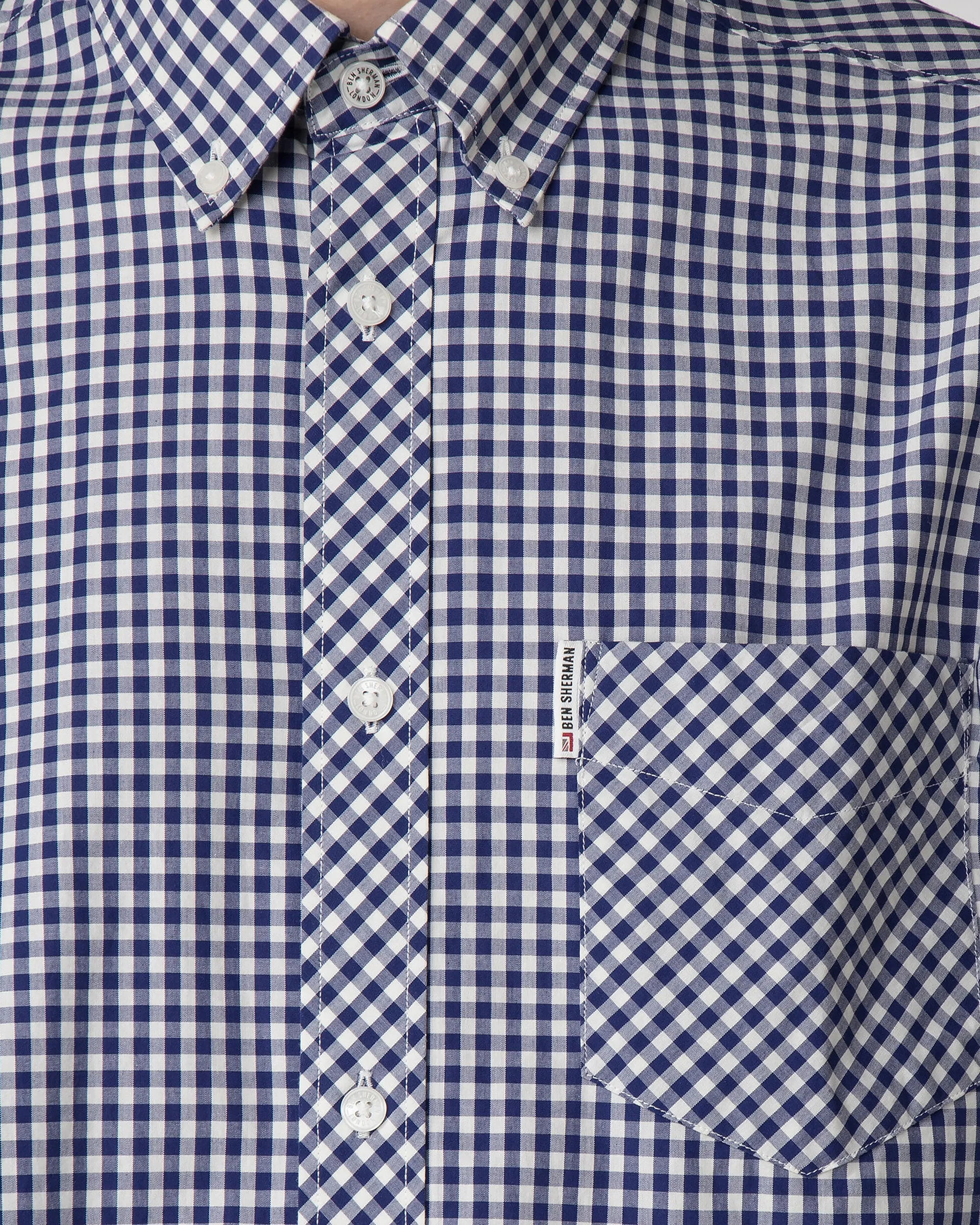 Long-Sleeve Gingham Shirt - Blue Depths sold by Ben Sherman product image thumbnail 3