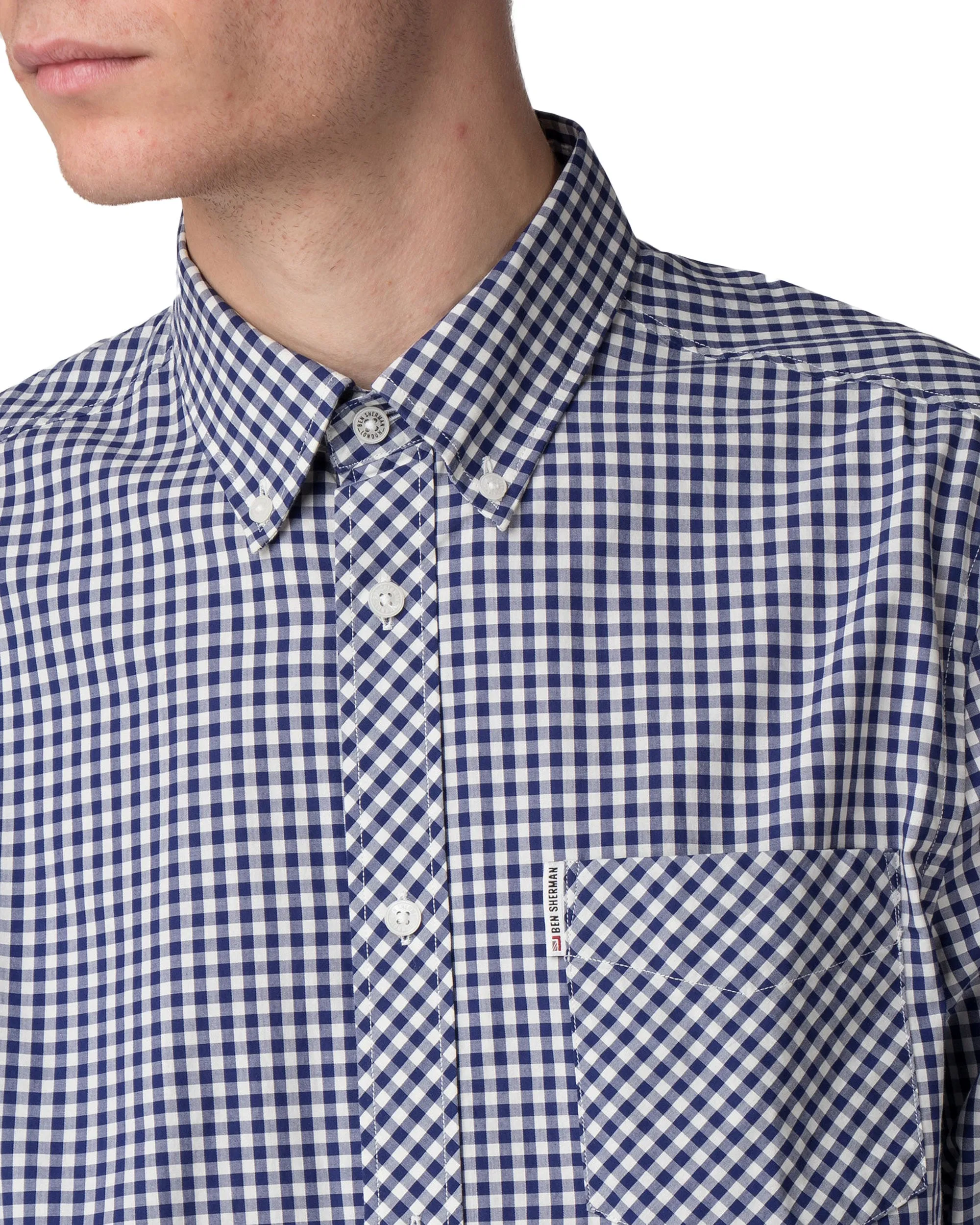 Long-Sleeve Gingham Shirt - Blue Depths sold by Ben Sherman product image thumbnail 2