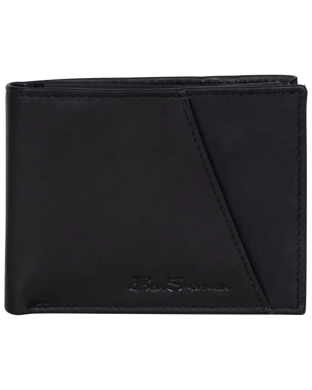 Manchester Full-Grain Cowhide Marble Crunch Leather Bifold Passcase Wallet - Black made by Heritage