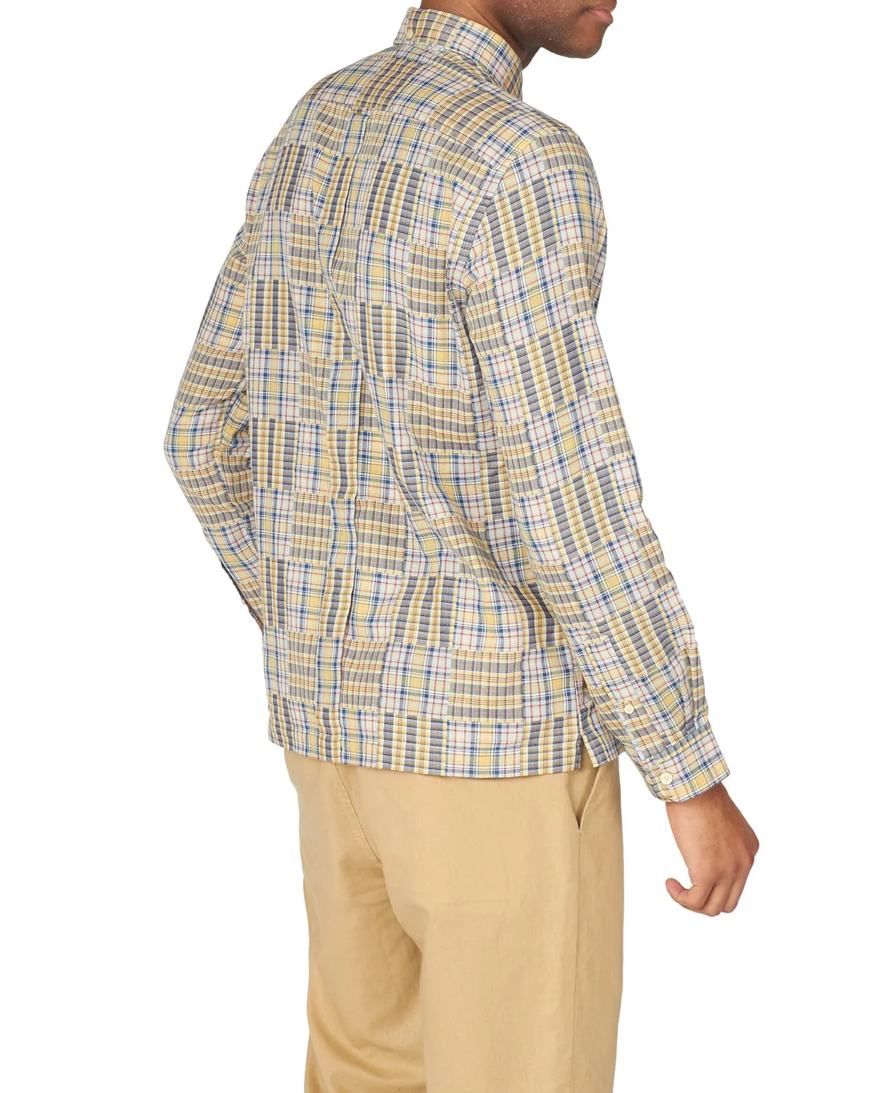 Long-Sleeve Archive Patchwork Check Shirt - Pale Yellow sold by Ben Sherman product image thumbnail 2