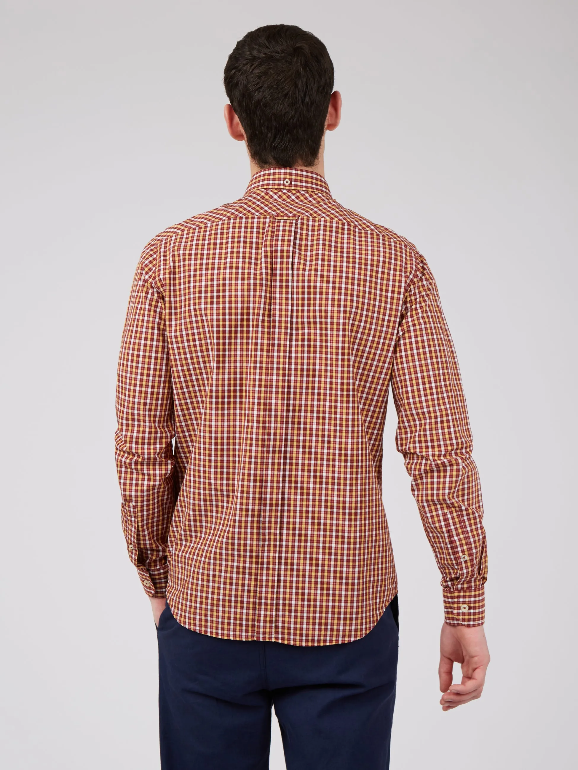Signature Long-Sleeve House Check Shirt - Claret sold by Ben Sherman product image thumbnail 4