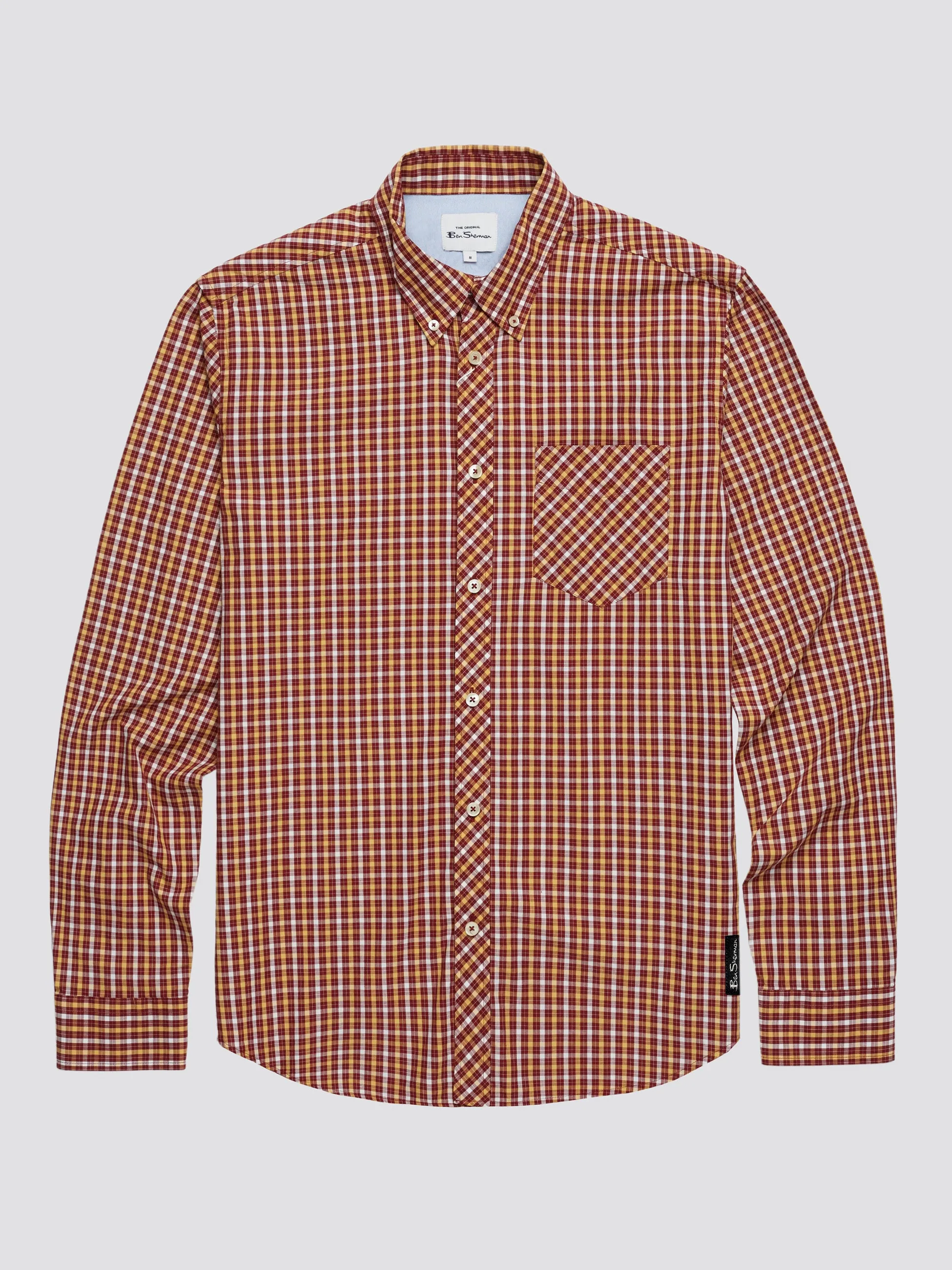 Signature Long-Sleeve House Check Shirt - Claret sold by Ben Sherman