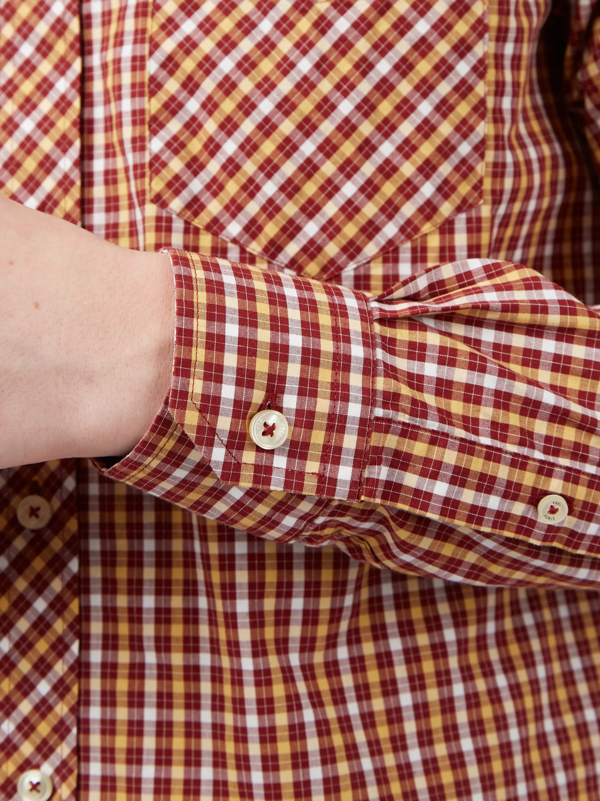 Signature Long-Sleeve House Check Shirt - Claret sold by Ben Sherman product image thumbnail 5