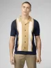 Signature Resort Neck Button Through Polo - Dark Navy sold by Ben Sherman