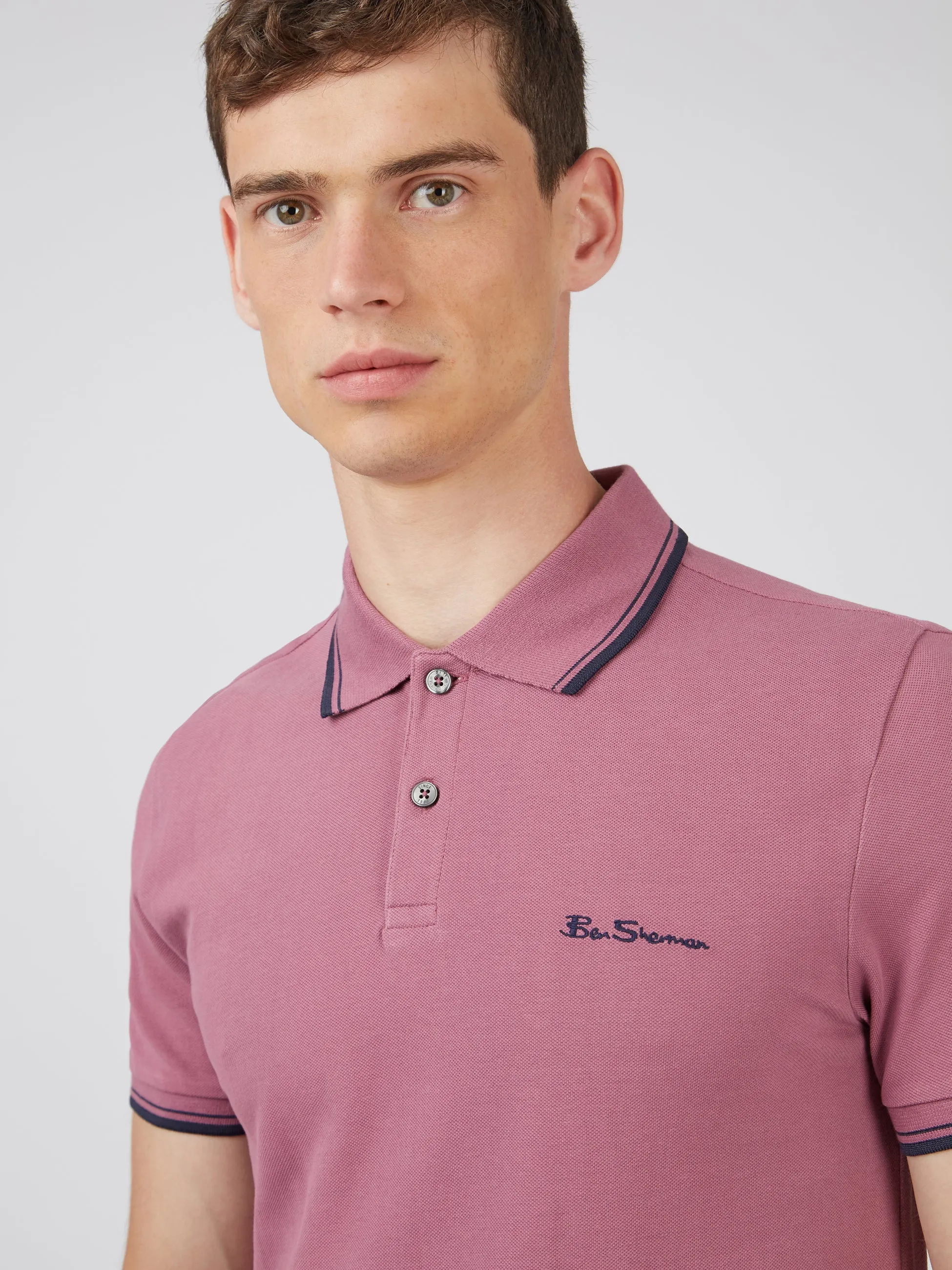 Signature Organic Cotton Polo - Grape sold by Ben Sherman product image thumbnail 2