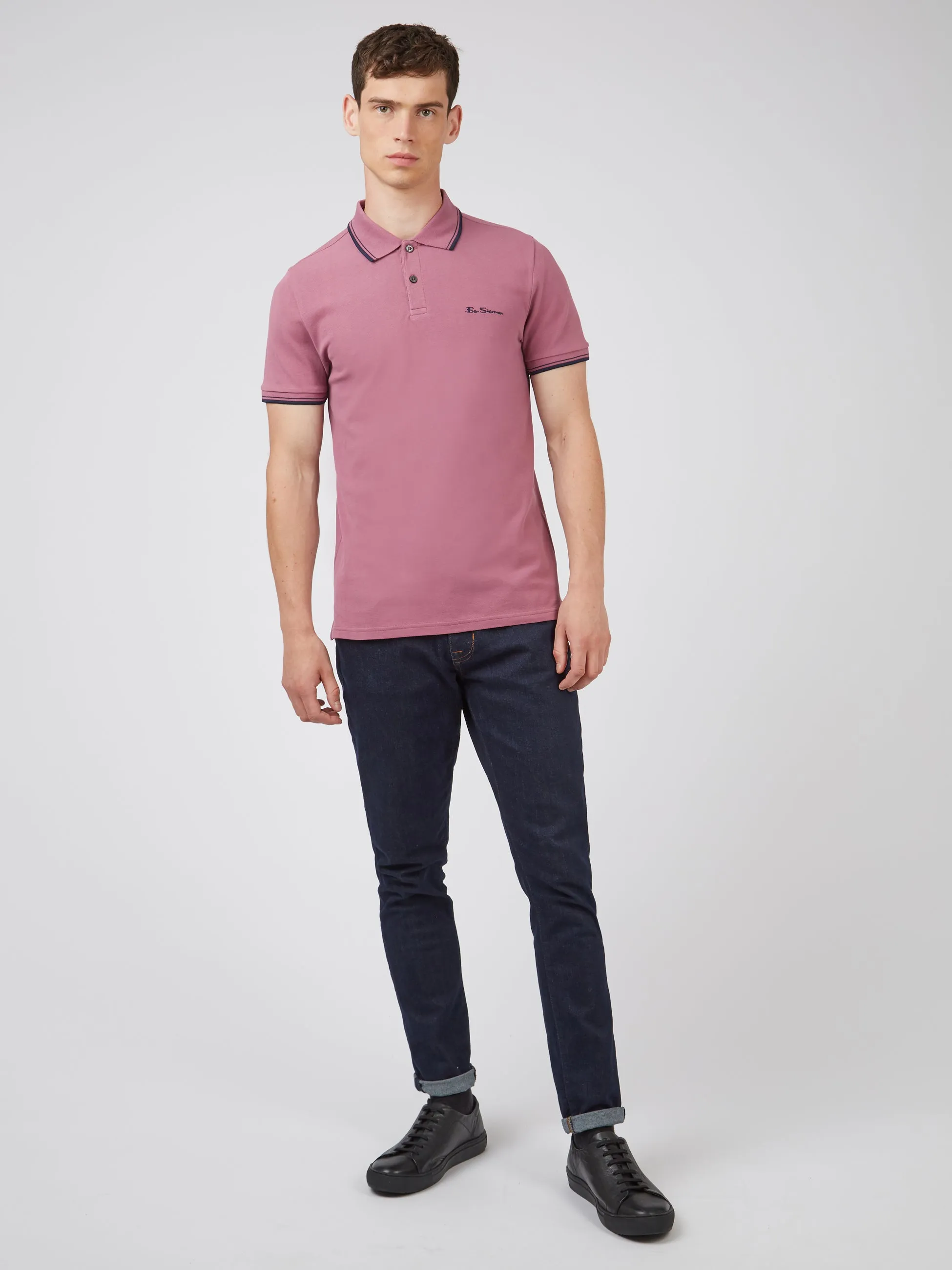 Signature Organic Cotton Polo - Grape sold by Ben Sherman product image thumbnail 5