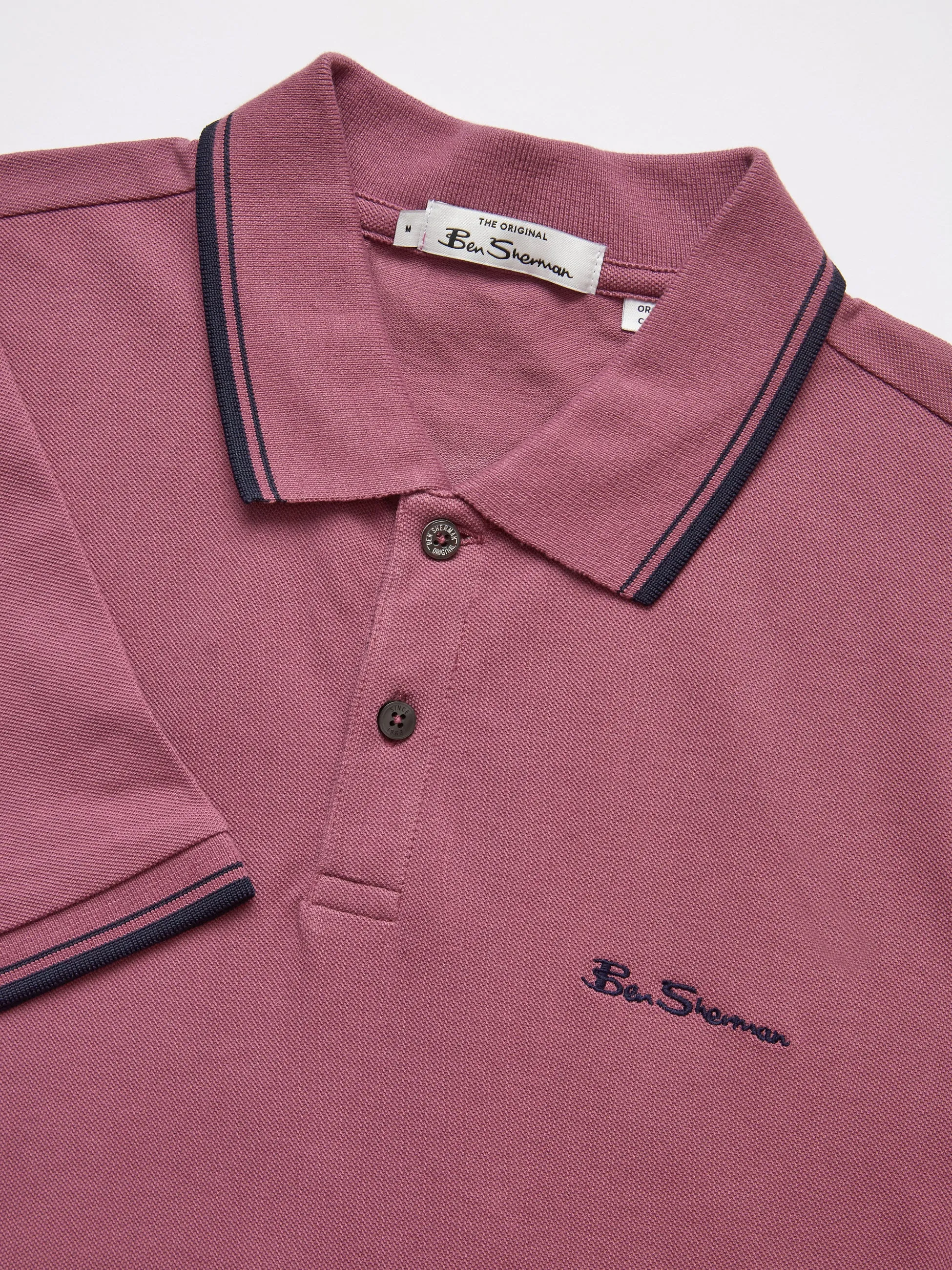Signature Organic Cotton Polo - Grape sold by Ben Sherman product image thumbnail 3