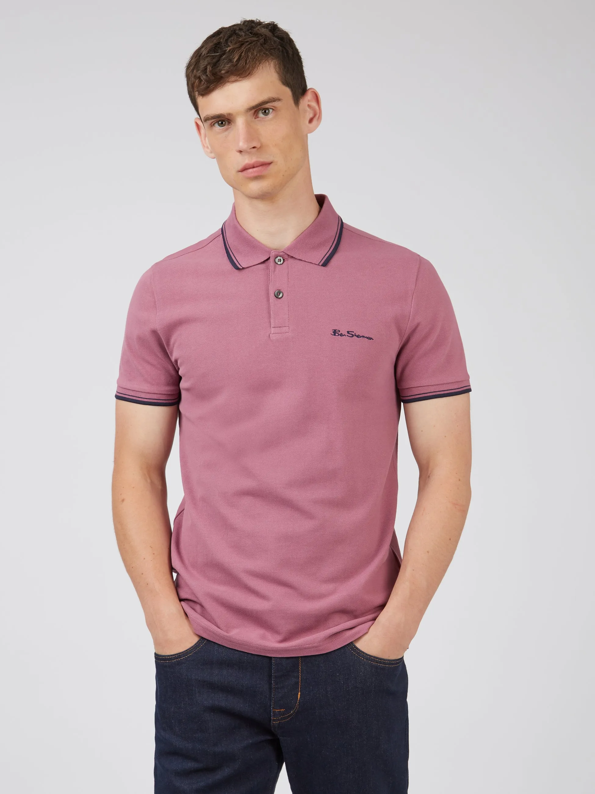 Signature Organic Cotton Polo - Grape sold by Ben Sherman product image thumbnail 4