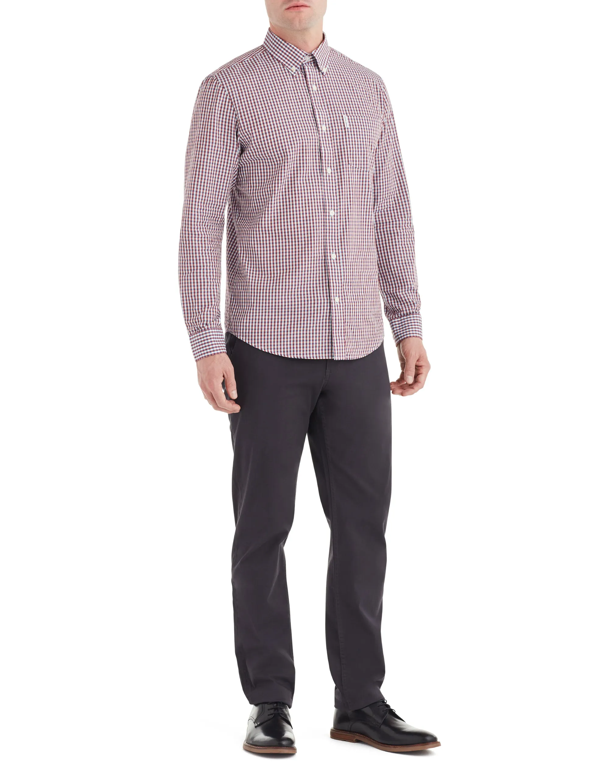 Long-Sleeve Classic Gingham Shirt - Sky sold by Ben Sherman product image thumbnail 3