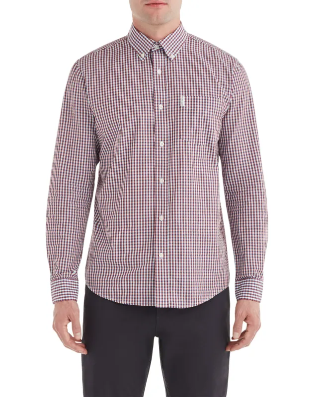 Long-Sleeve Classic Gingham Shirt - Sky sold by Ben Sherman