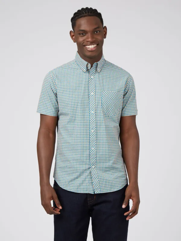 Signature Short-Sleeve Gingham Shirt - New Orange sold by Ben Sherman
