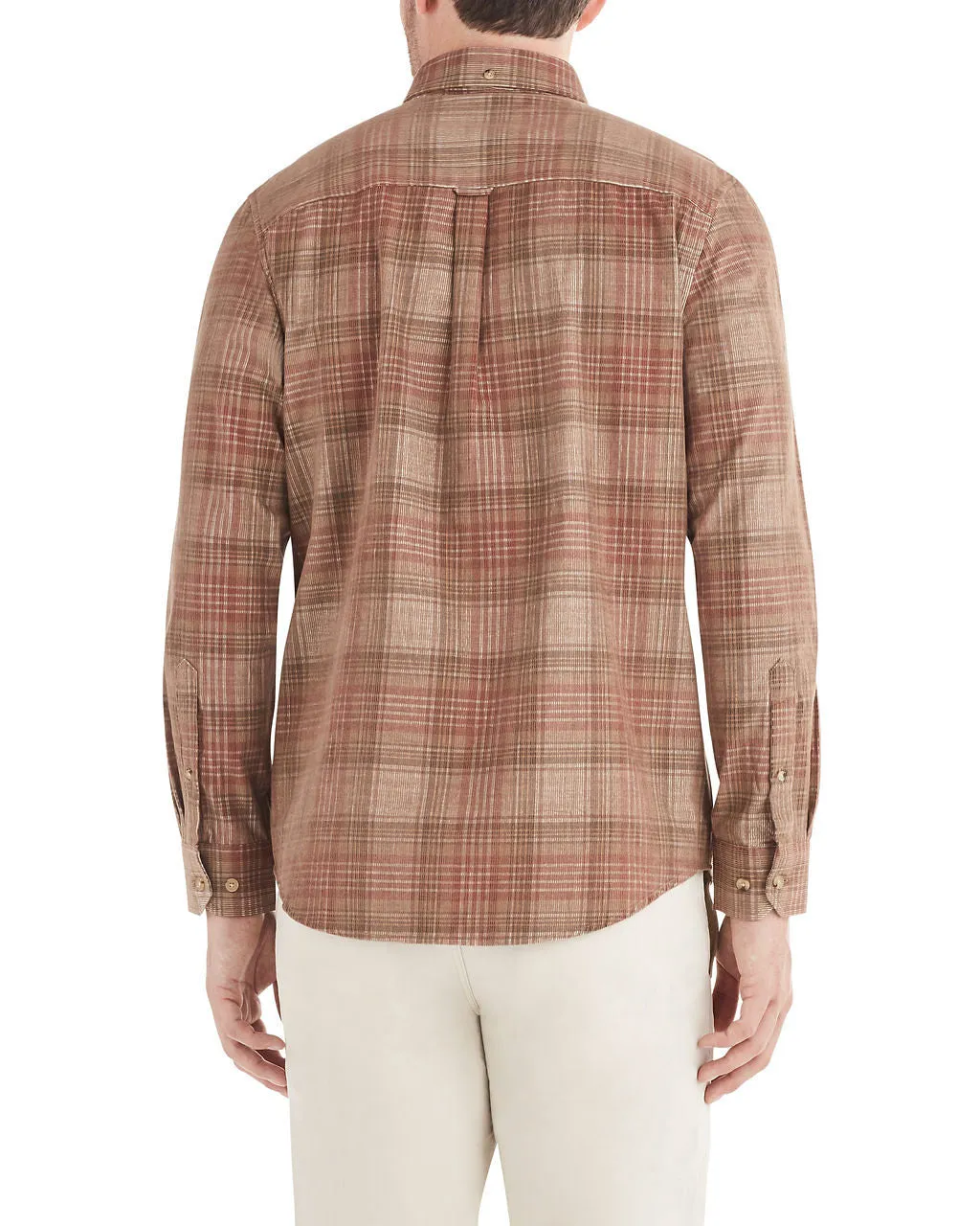 Long-Sleeve Tonal Cord Plaid Shirt - Terra Cotta sold by Ben Sherman product image thumbnail 2