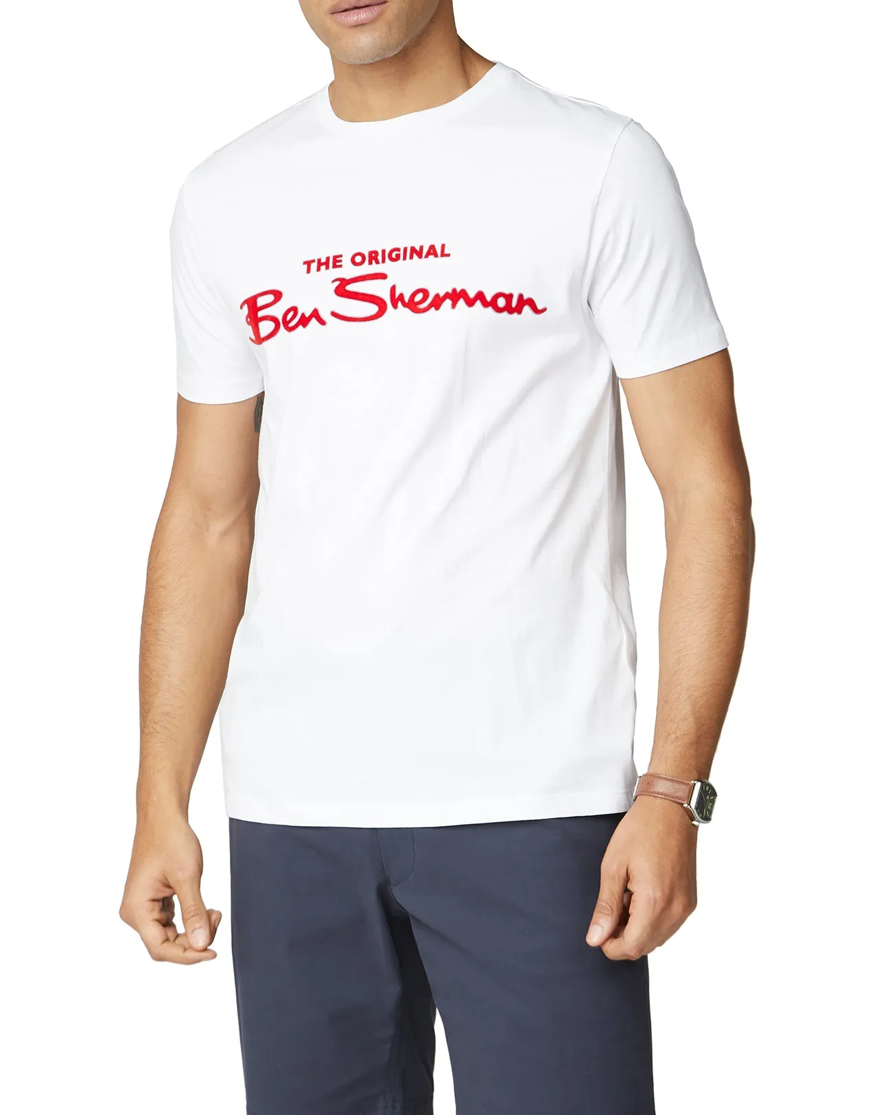 Signature Logo Tee - White sold by Ben Sherman