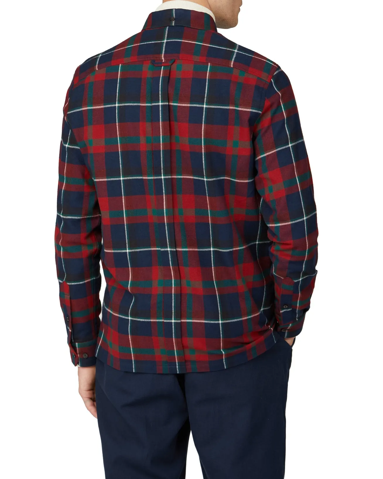 Oversized Brushed Tartan Shirt - Red sold by Ben Sherman product image thumbnail 2