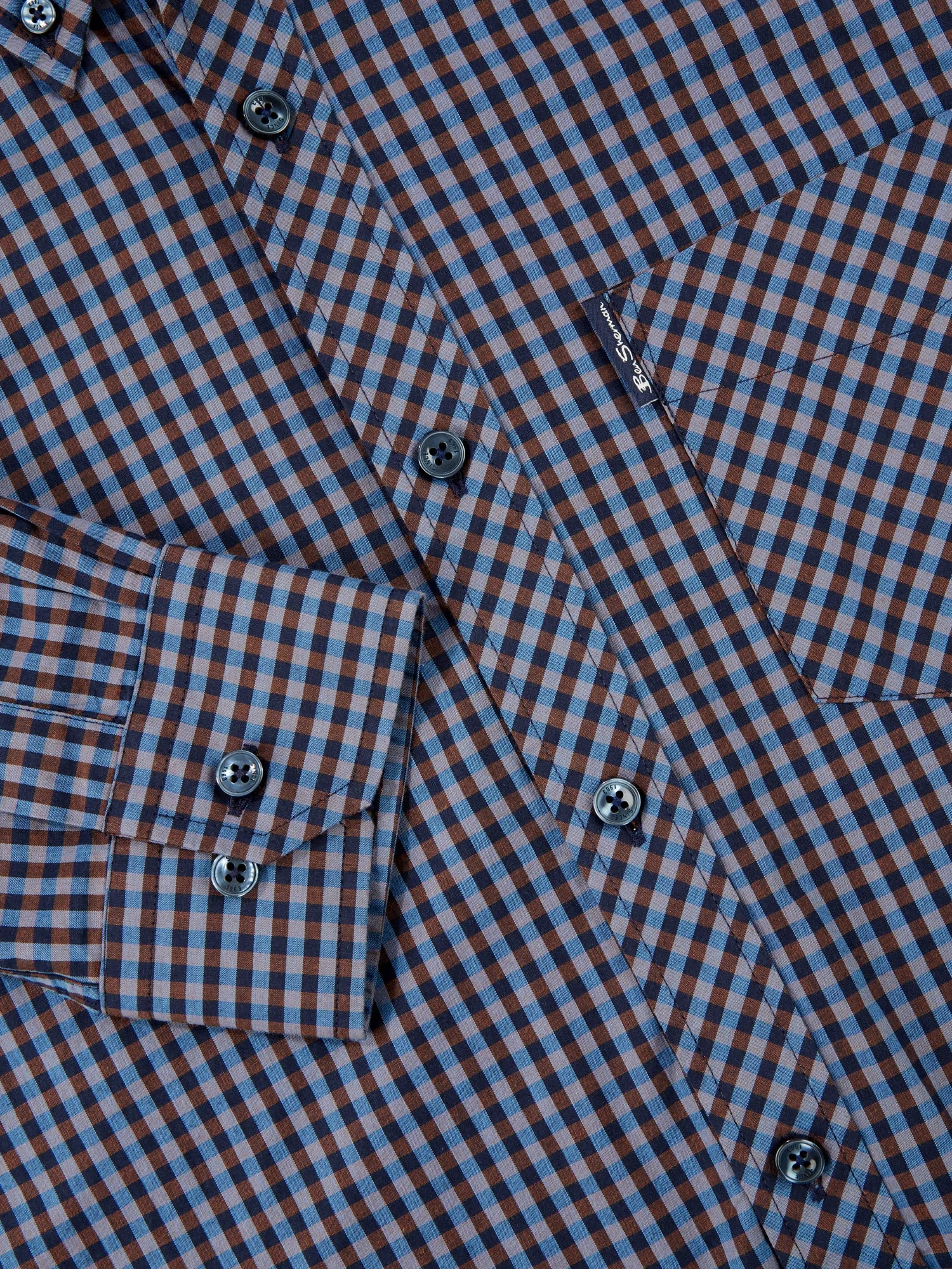Signature Long-Sleeve Gingham Shirt sold by Ben Sherman product image thumbnail 5