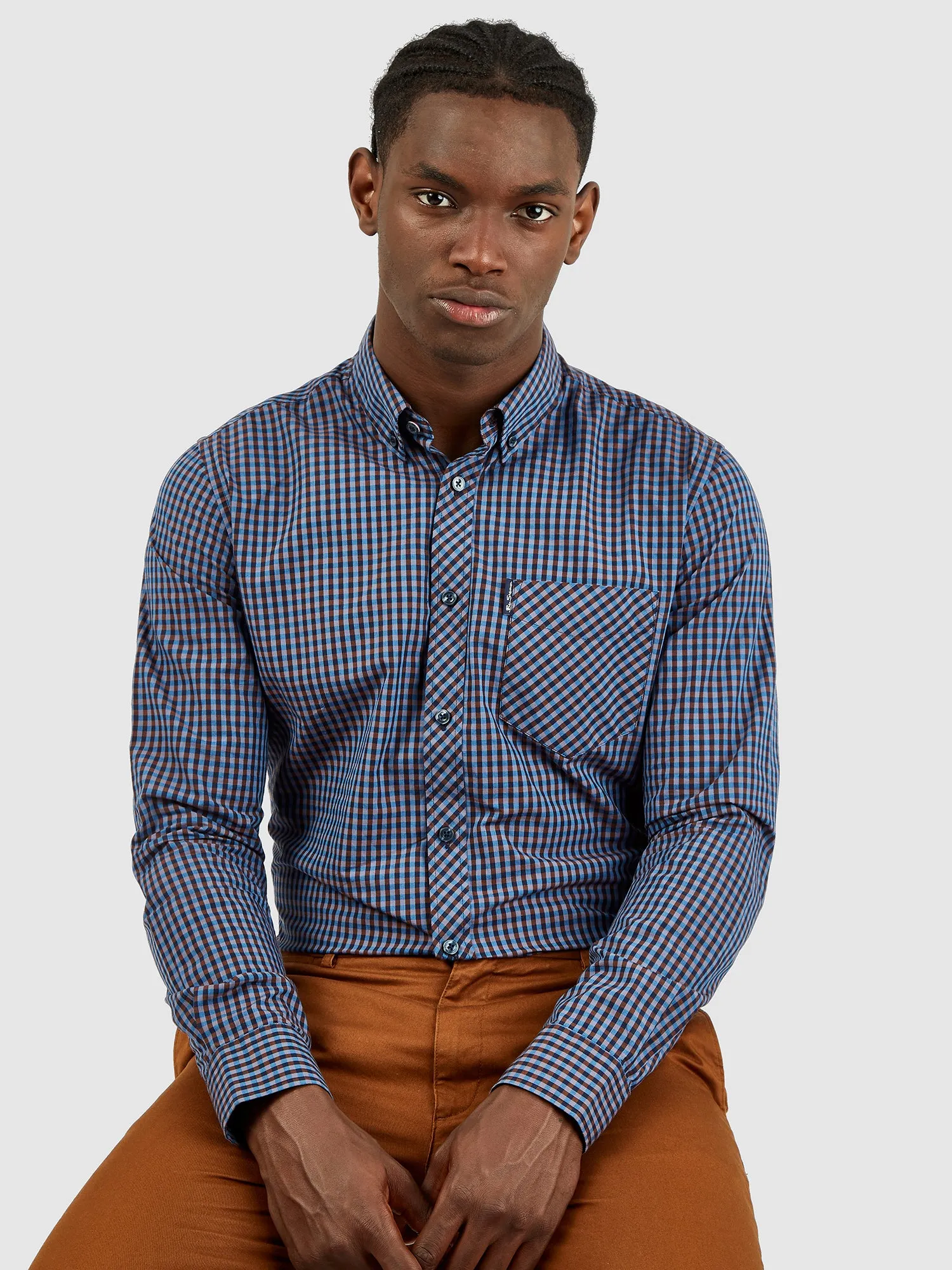 Signature Long-Sleeve Gingham Shirt sold by Ben Sherman product image thumbnail 3