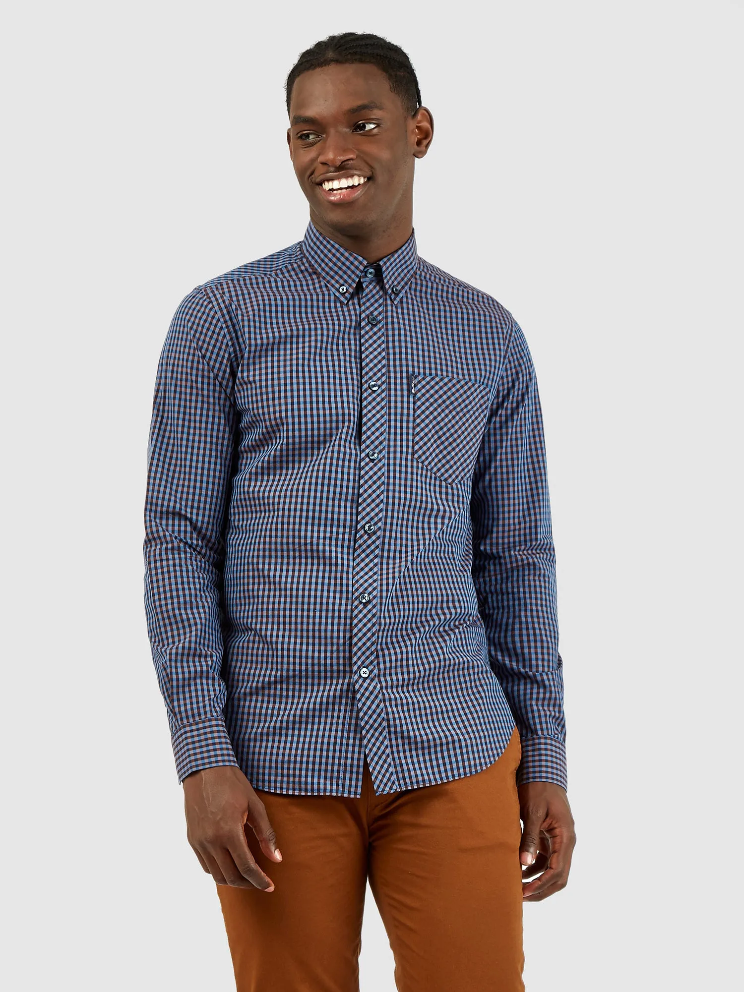 Signature Long-Sleeve Gingham Shirt sold by Ben Sherman