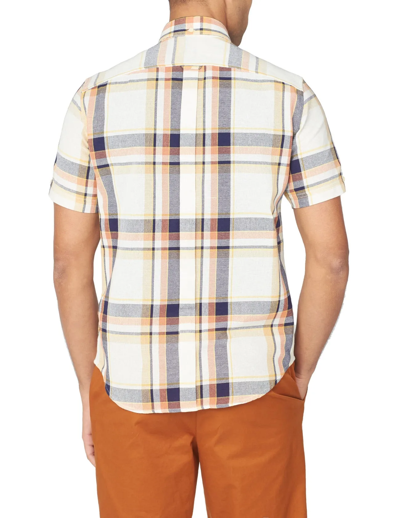 Short-Sleeve Large-Check Oxford Shirt - Anise sold by Ben Sherman product image thumbnail 2